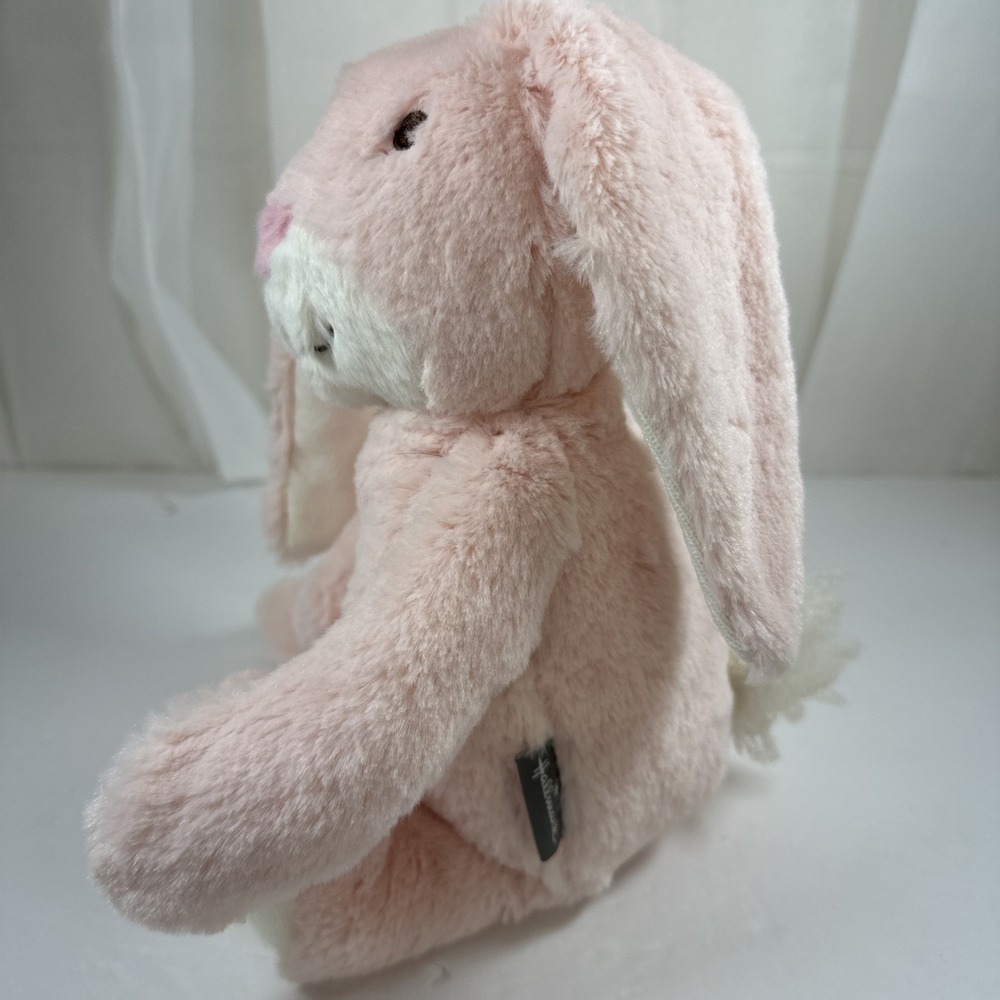 Hallmark Pink Bunny Rabbit Plush Rattle Baby Toy 12" - Picture 4 of 11